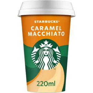 Chilled cup Caramel Macchiato bebida láctea de café con leche y caramelo  STARBUCKS